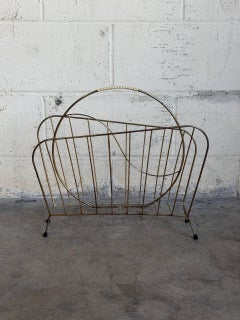 Brass Wire Metal Magazine Holder Vintage