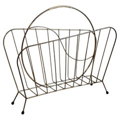 Brass Wire Metal Magazine Holder Vintage