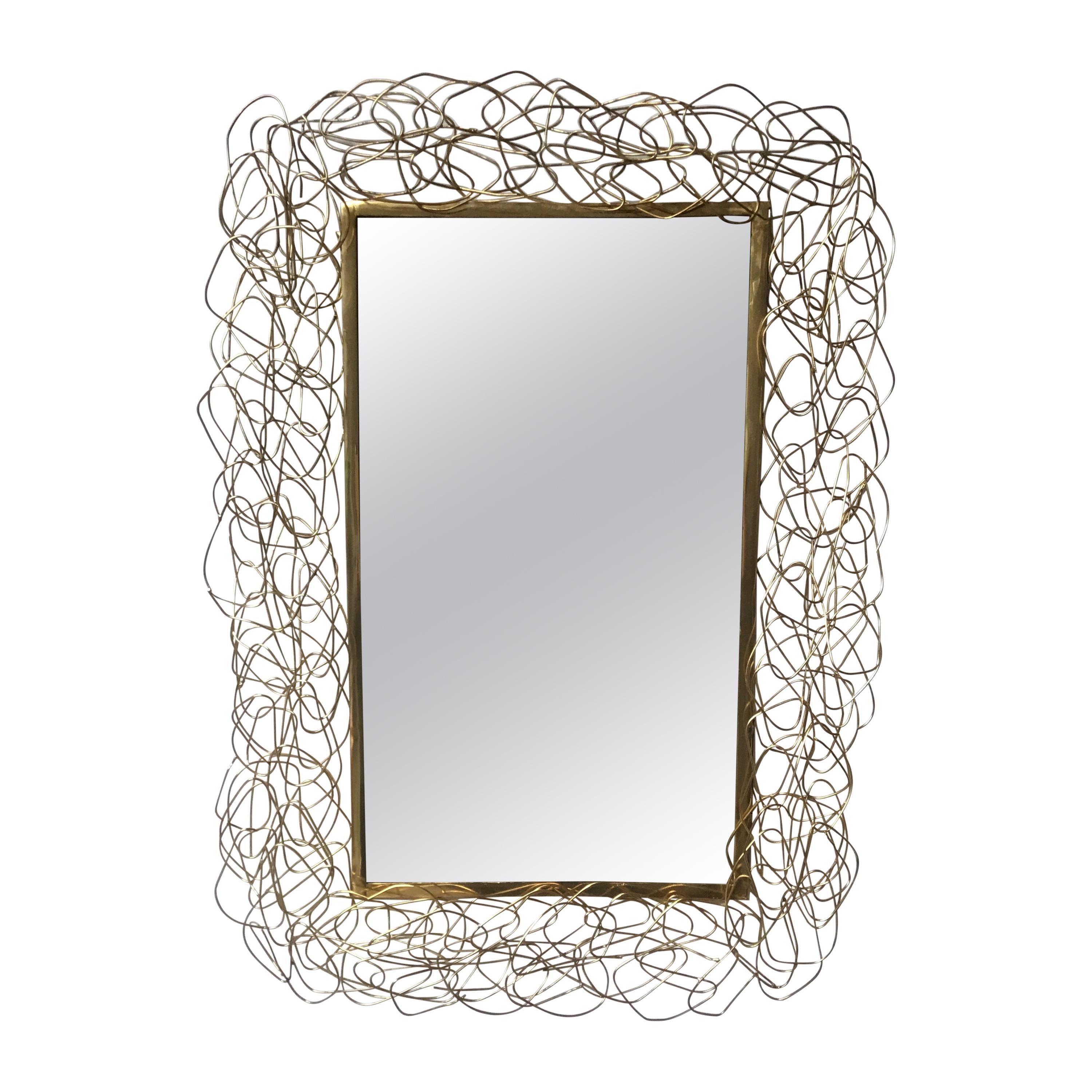 Brass Wire Mirror For Sale at 1stDibs
