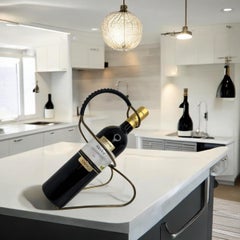 Brass Wire Wine Bottle Holder Stand Style of Carl Auböck, Austria, 1950s