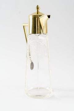 Brass with Cut Glass Can, Vienna, Around 1920s