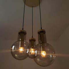 Brass with Fume Glass 'Maxi Globe' Hanging Lamp by RAAK Amsterdam 'Marked', 1965