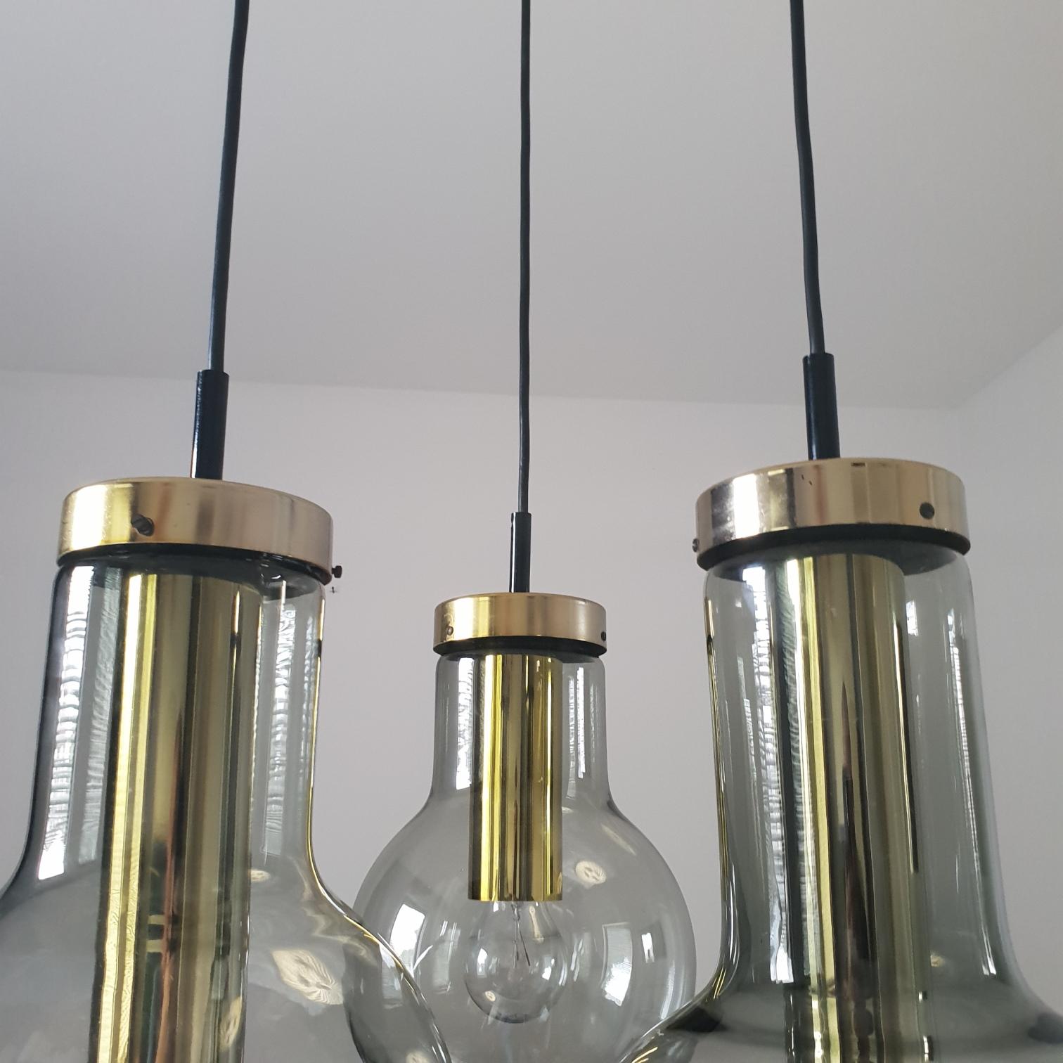 20th Century Brass with Fume Glass 'Maxi Globe' Hanging Lamp by RAAK Amsterdam 'Marked', 1965 For Sale