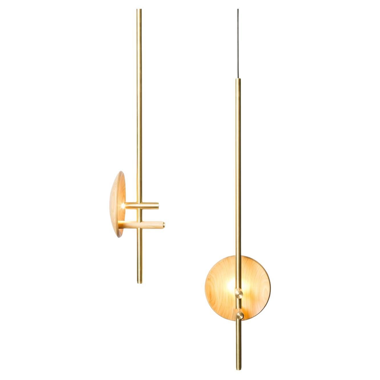 Luminária Memória in ottone, Wood e alluminio di Andre Ferri Atelier