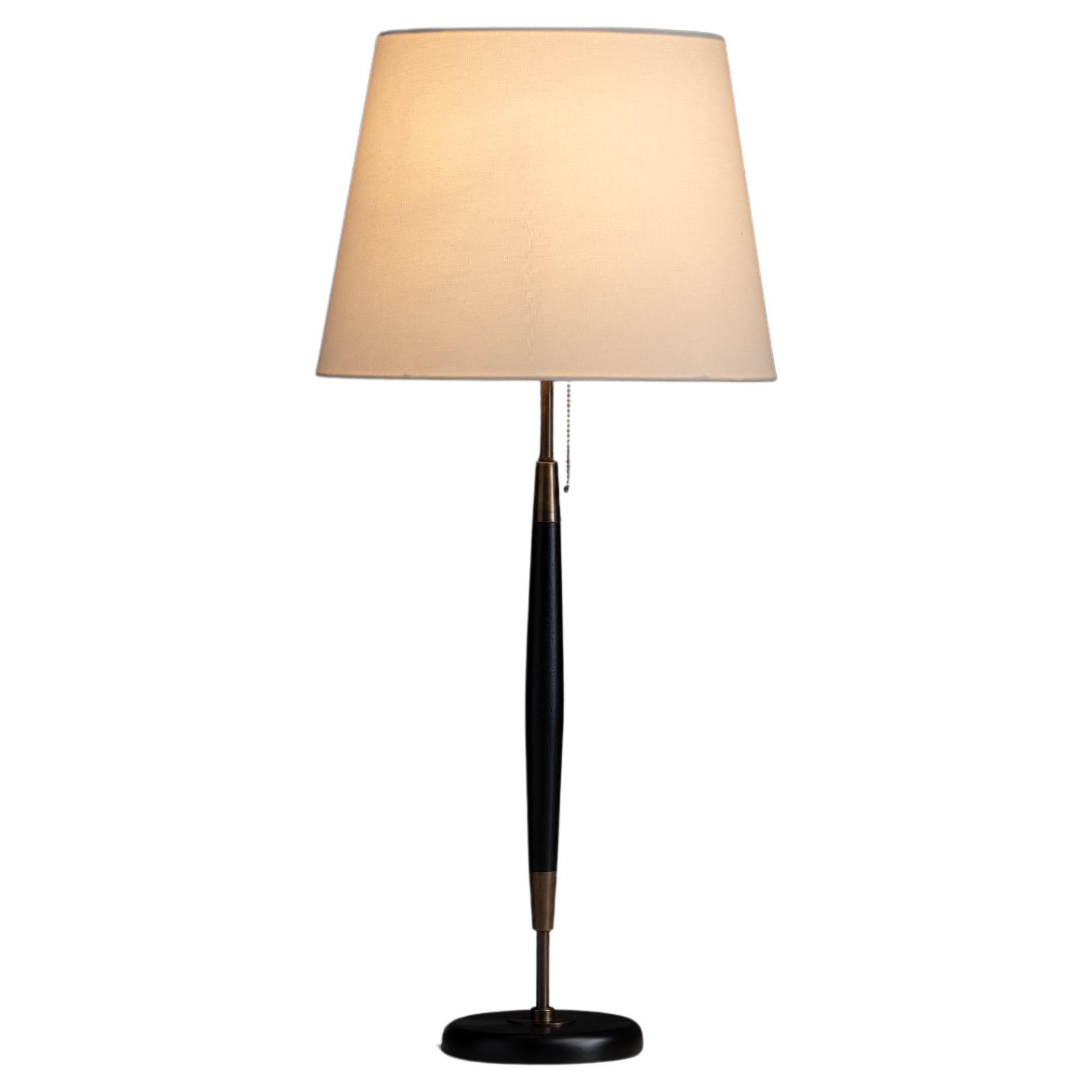 Black and Brass Table Lamp, Made in Italy For Sale