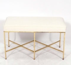 Brass x Base Bench Reupholstered