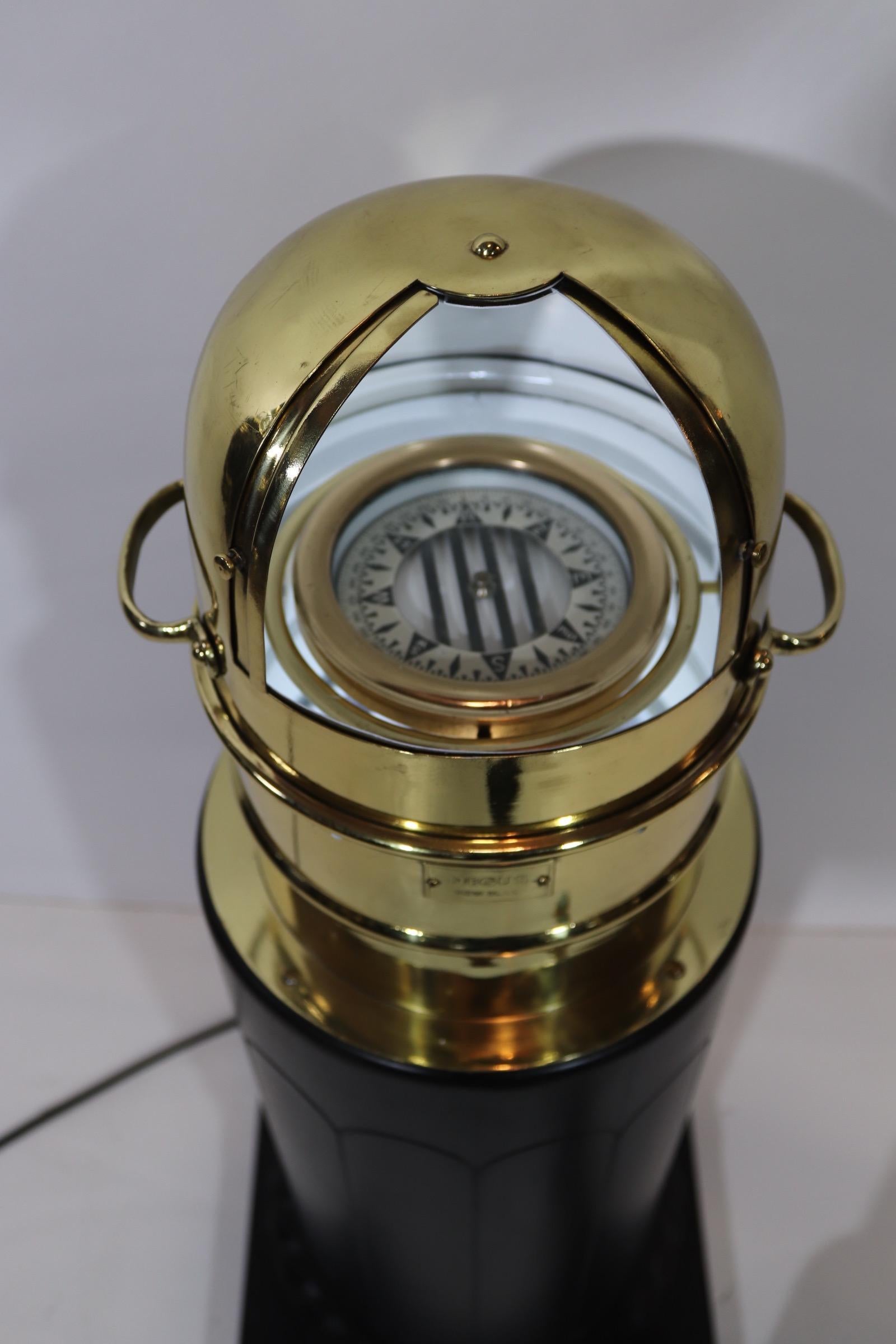 Brass Yacht Binnacle by Negus of New York In Good Condition For Sale In Norwell, MA