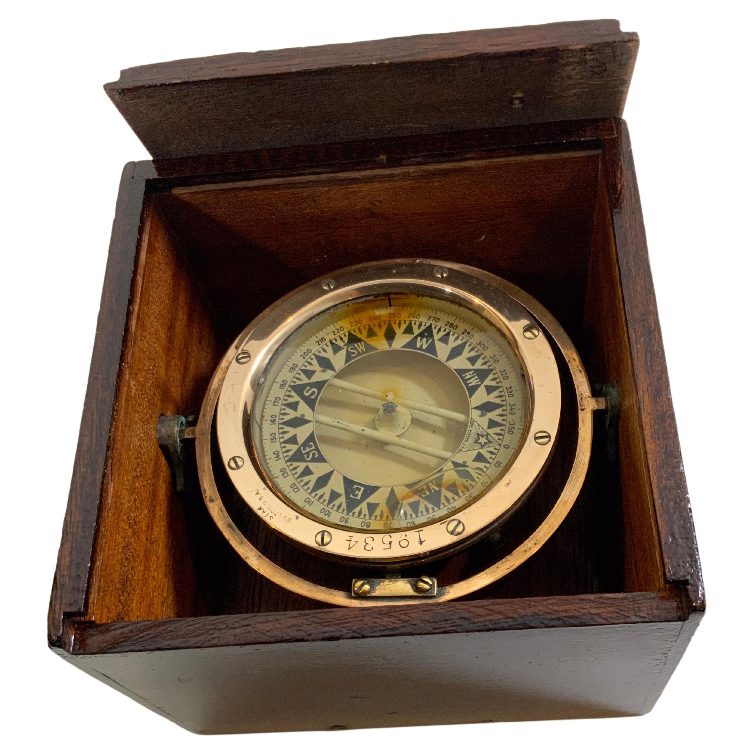Brass Yacht Compass by Star of Boston