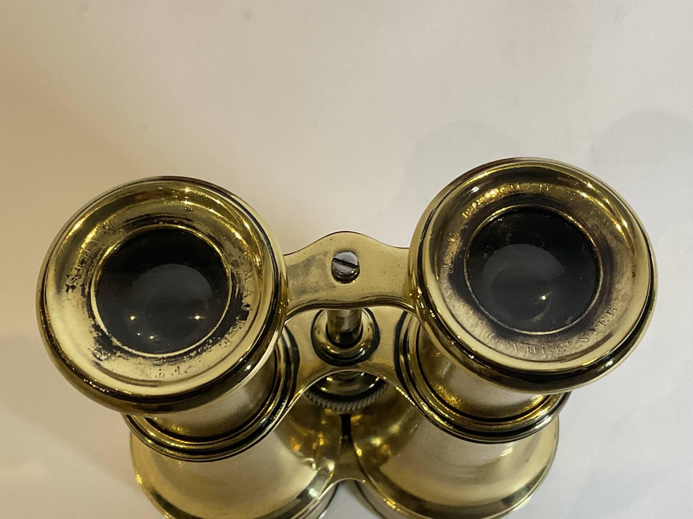 Brass Yachting Binoculars on Wood Base For Sale 6