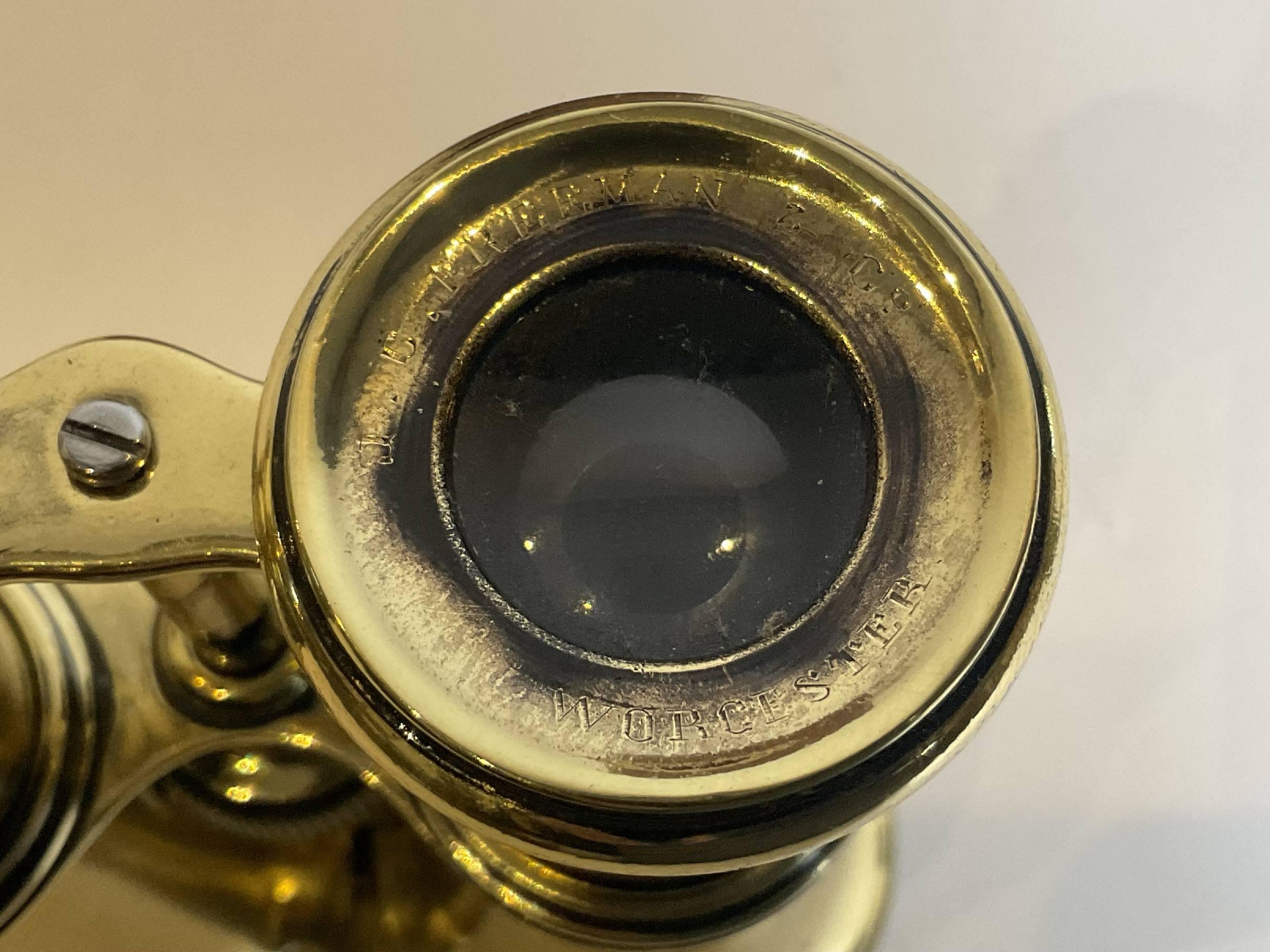 Brass Yachting Binoculars on Wood Base For Sale 7