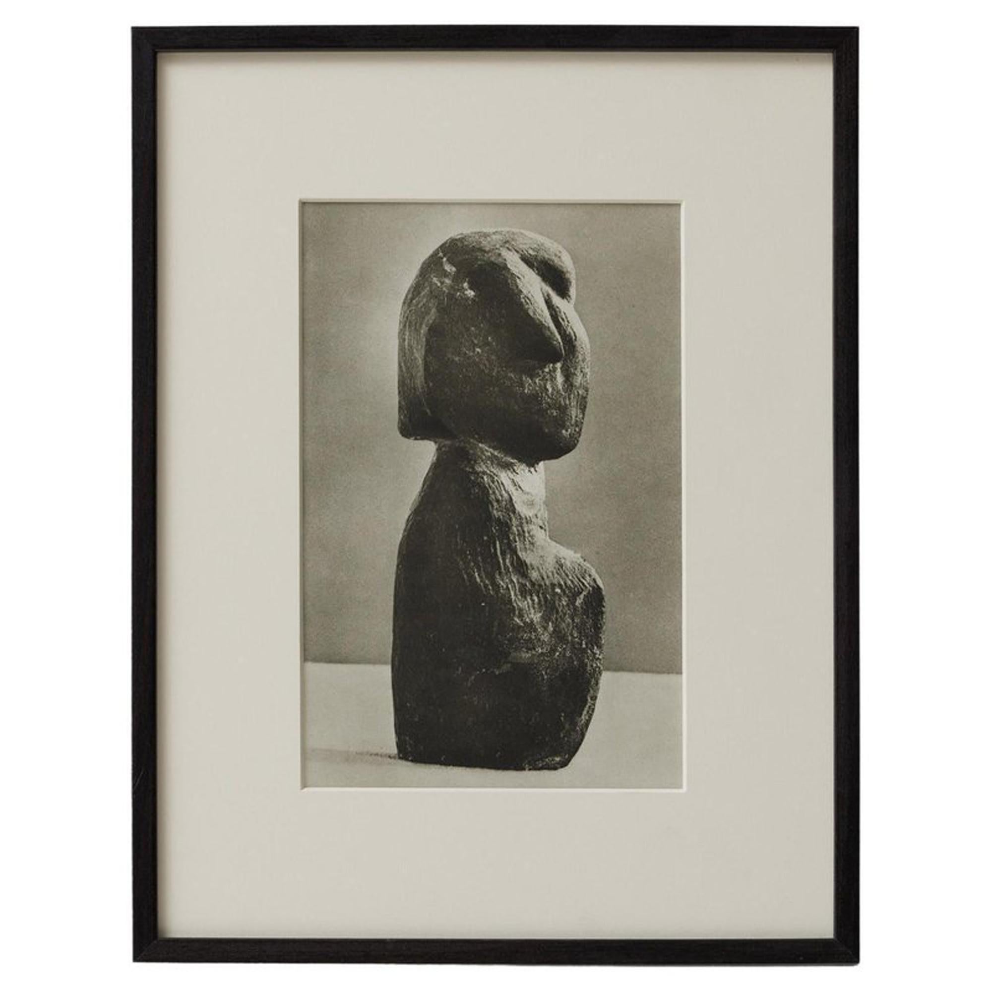 French 1948 Brassaï Photogravure of Picasso Sculpture in Black Lacquered Frame