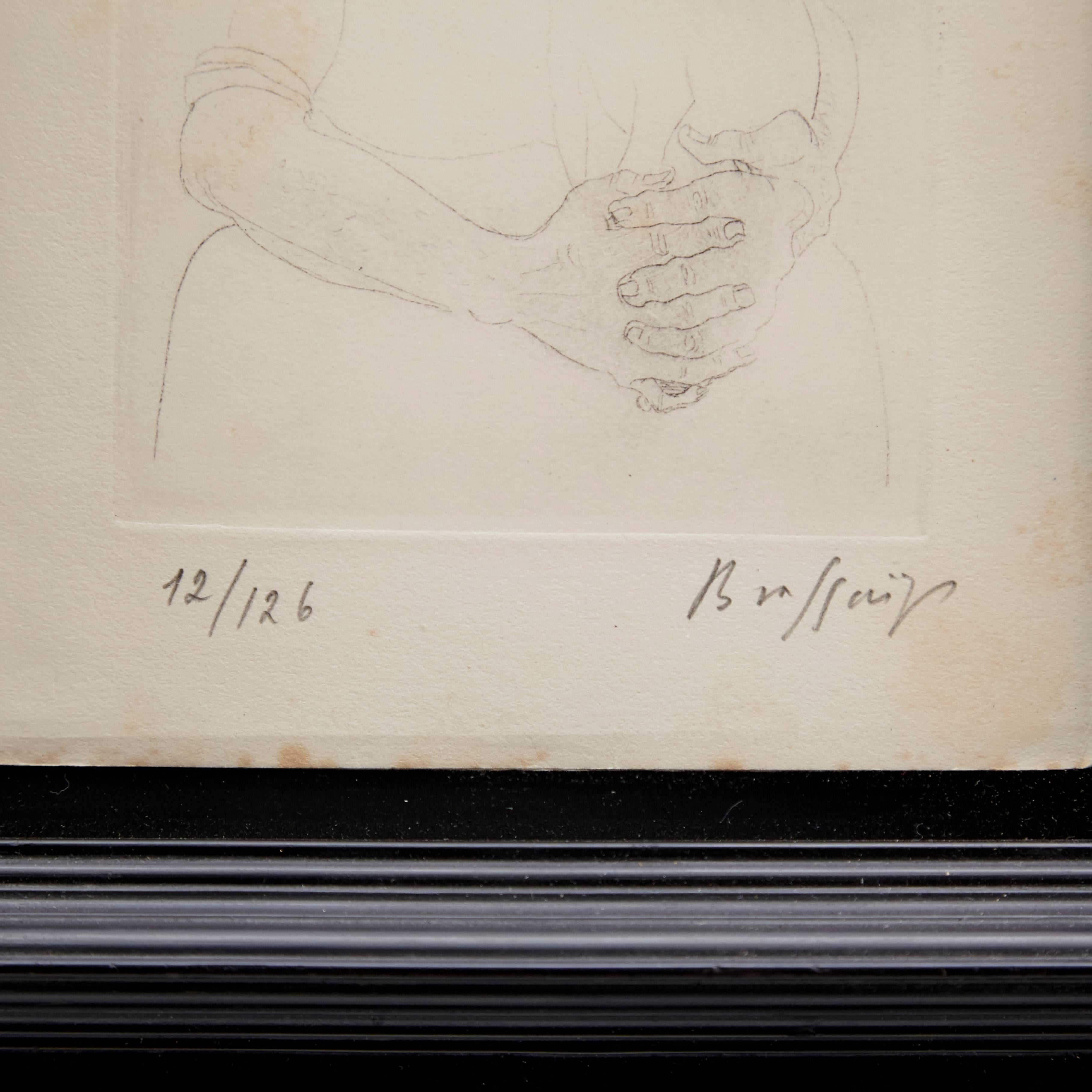 Mid-Century Modern Lithographie de Brassaï signée à la main en vente