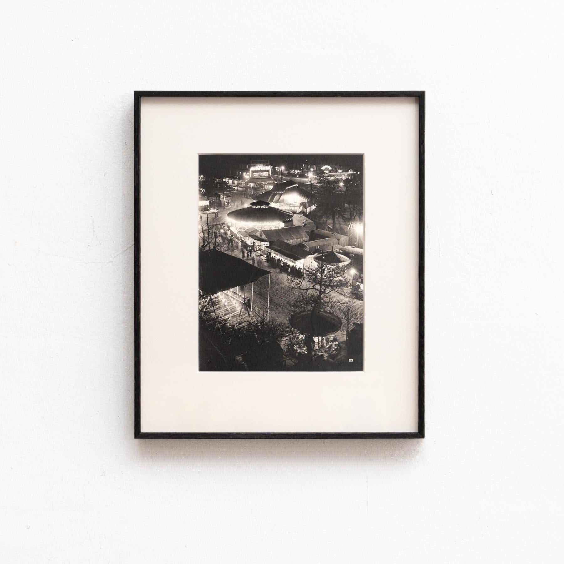 French Brassai Urban Rare Black And White Framed Heliogravure, circa 1930 For Sale