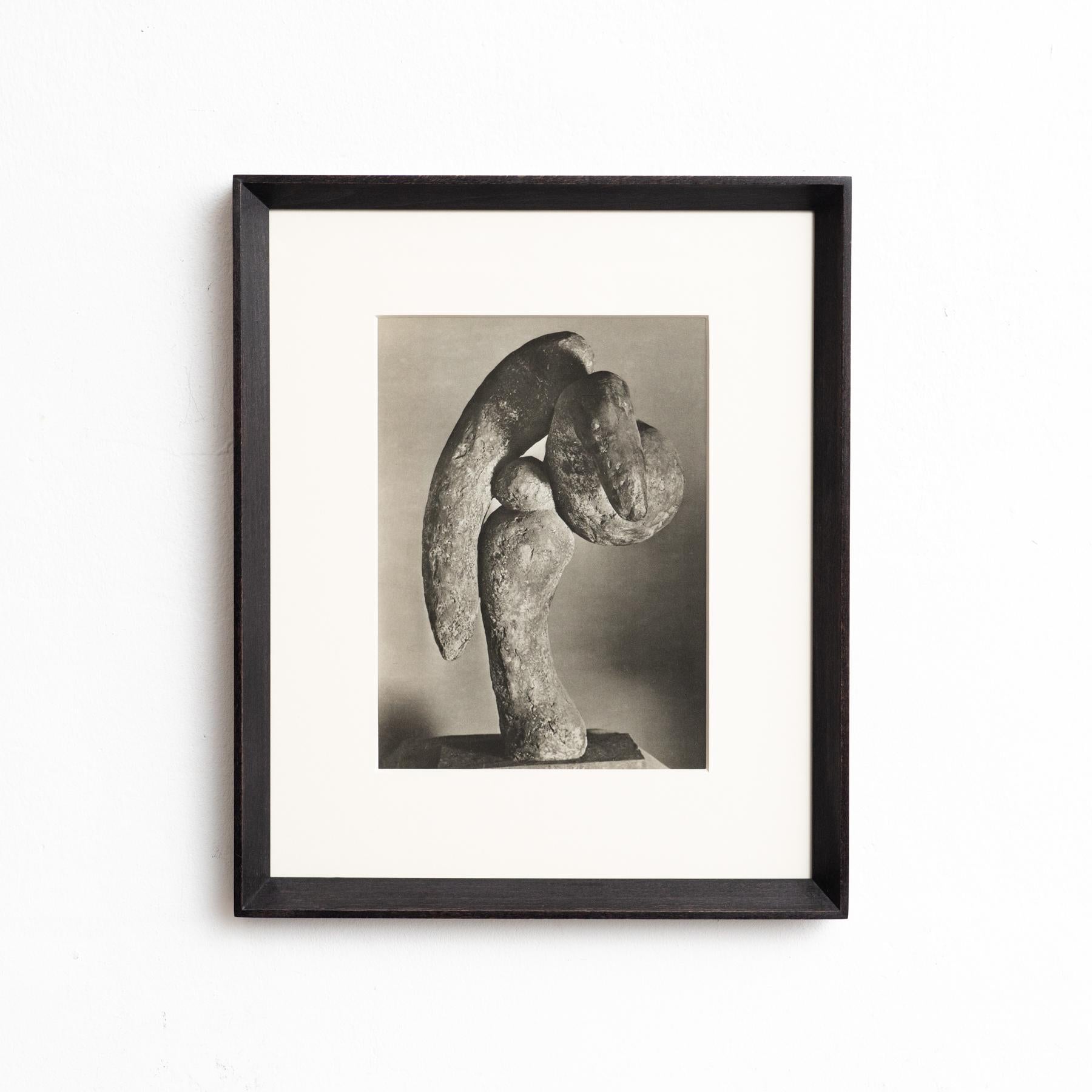 Brassai's Insight: Photogravure of Picasso's Sculpture, circa 1948

From 1948
Photography by Brassai
Photogravure
From 'The Sculptures of Picasso' by Daniel Henry Kahnweiler
Printed by Editions du Chene, France
Framed in black lacquered