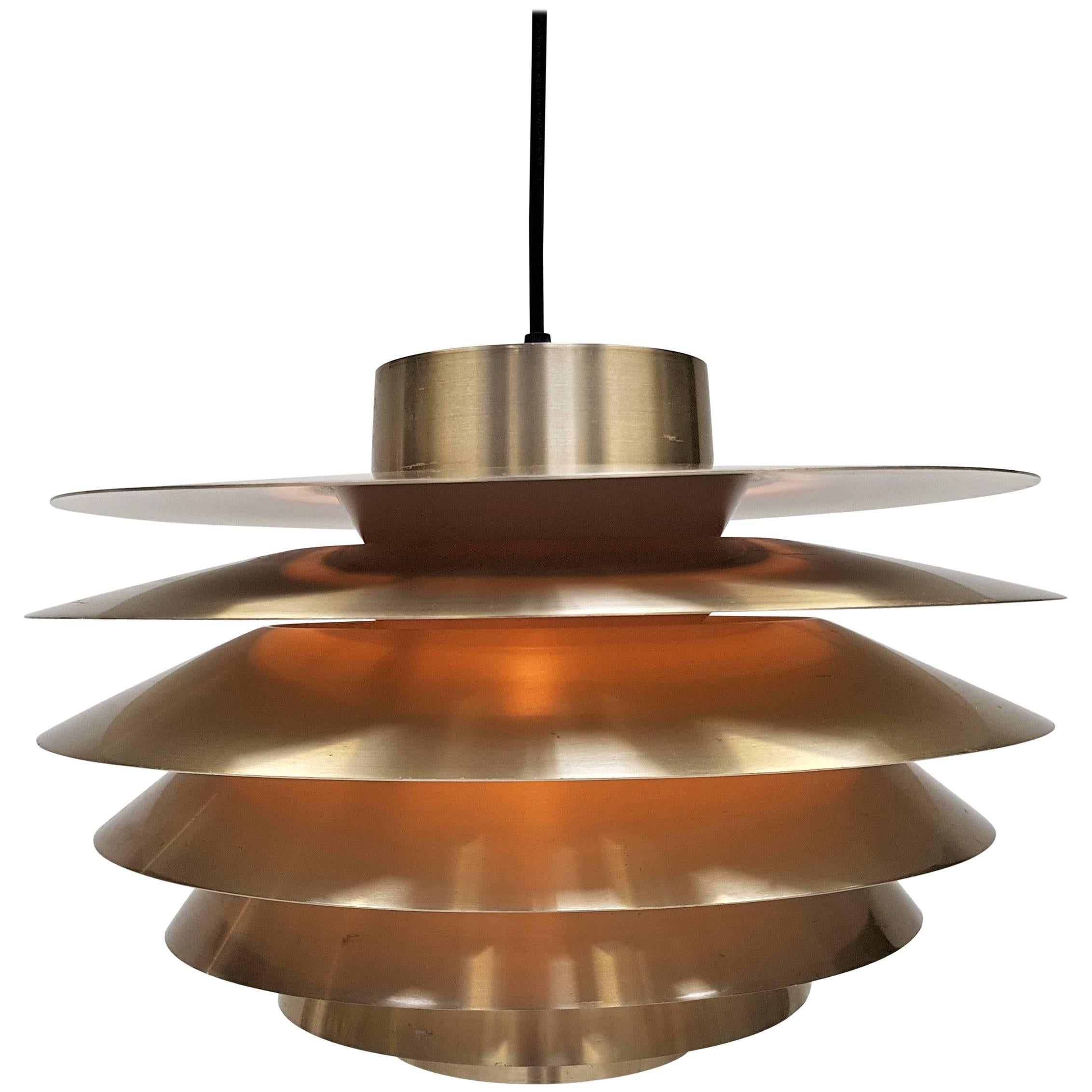 Brassed Svend Middelboe Verona Pendant Light Produced by Nordisk Solar, 1970s