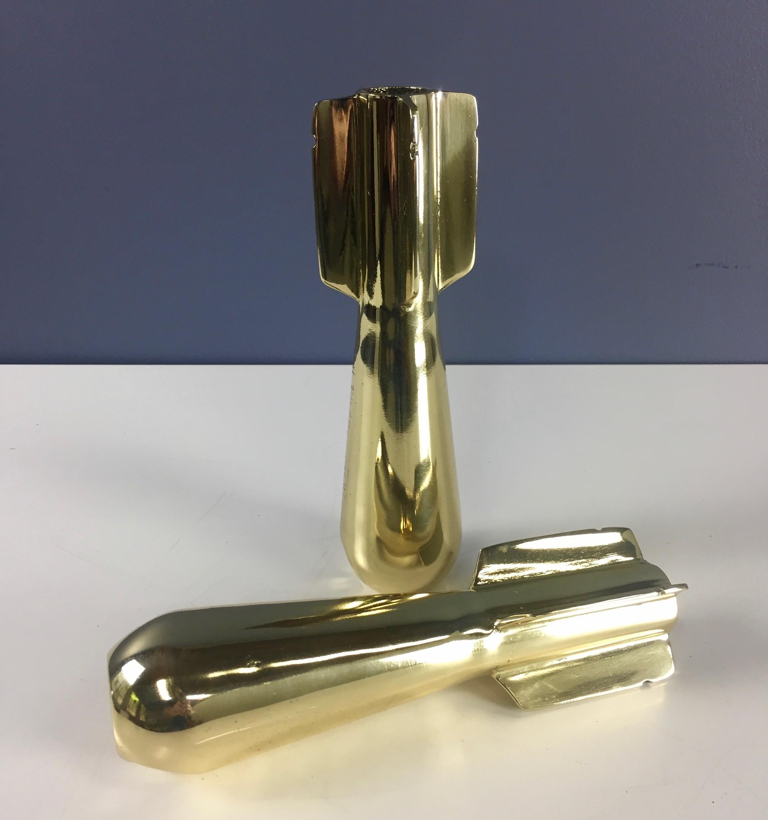 We have taken these WWll mortar shells and brassed them to produce these very cool desk accessories.