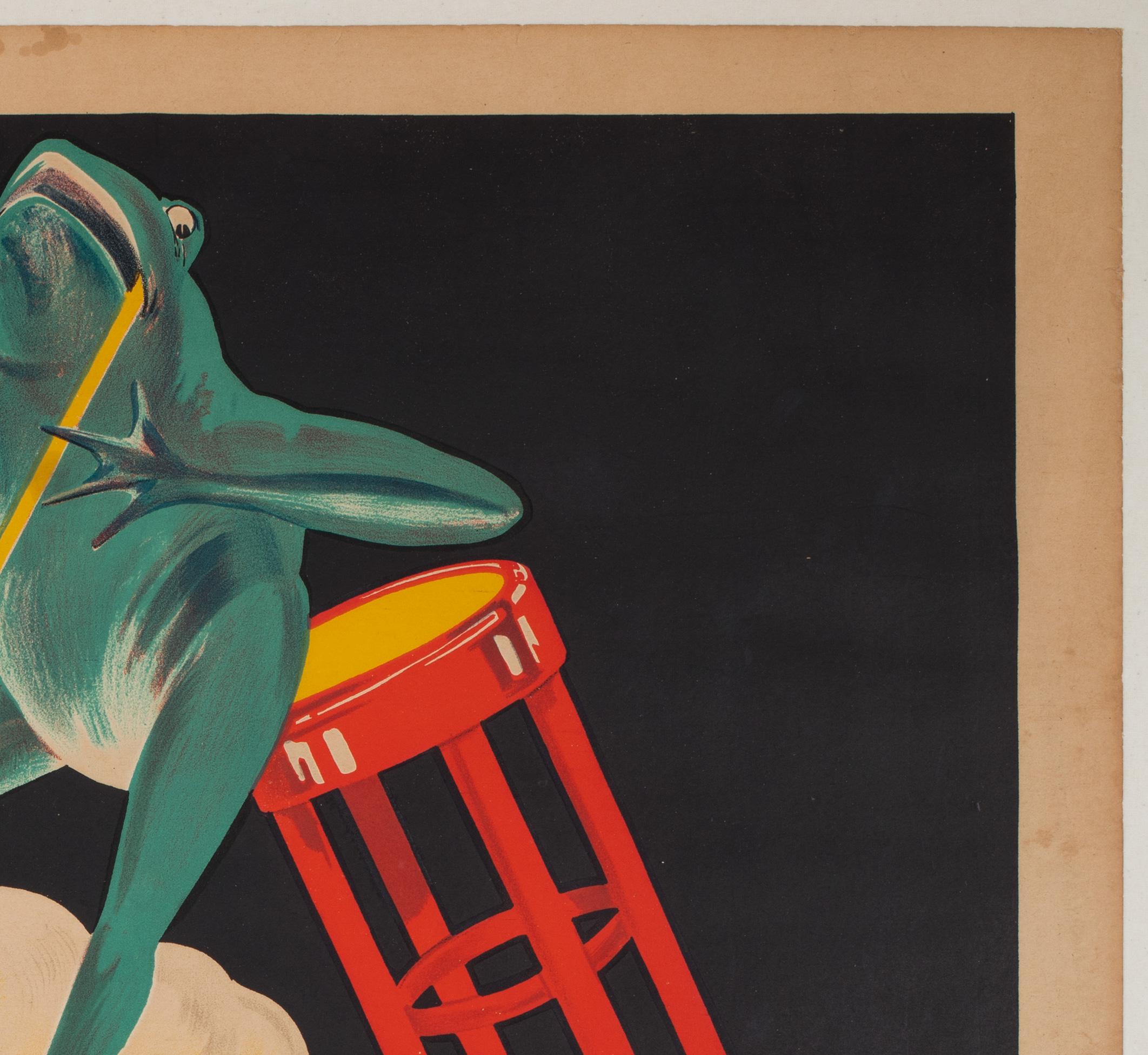 20th Century Brasserie Lengrand Frog 1926 French Alcohol Advertising Poster, Paul Nefri For Sale