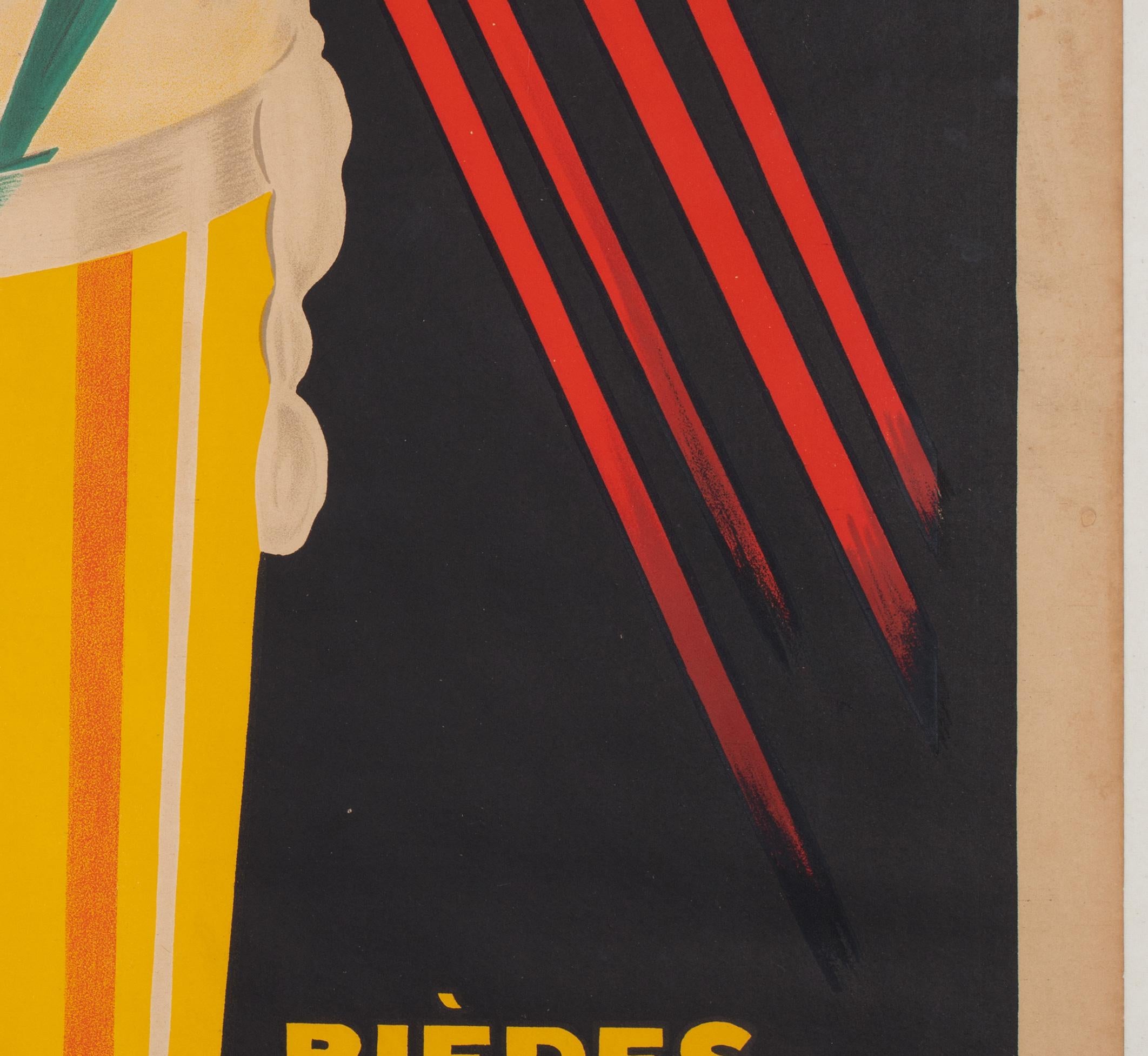 Brasserie Lengrand Frog 1926 French Alcohol Advertising Poster, Paul Nefri For Sale 1