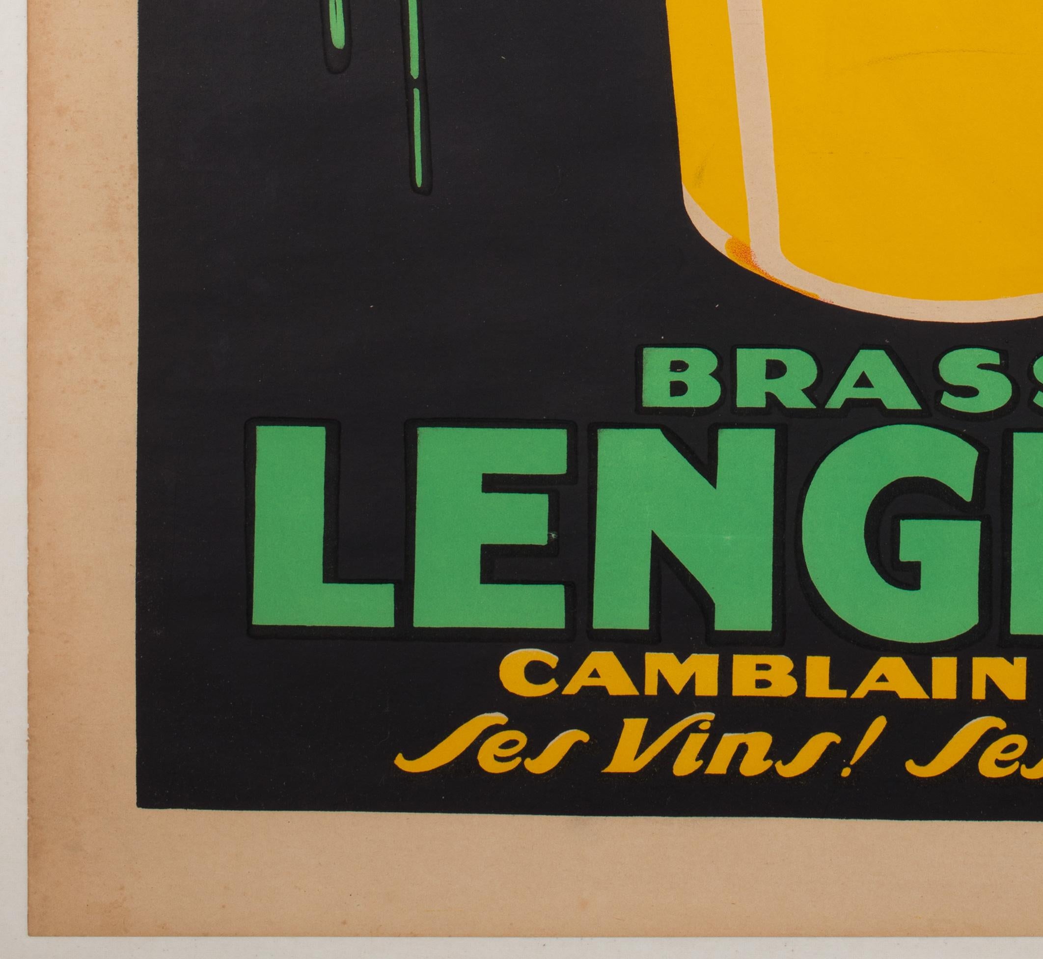 Brasserie Lengrand Frog 1926 French Alcohol Advertising Poster, Paul Nefri For Sale 2