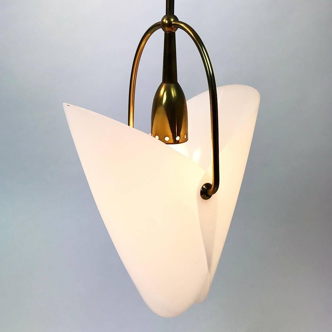 Brass Ceiling Pendant by T.J. Kalmar, Austria, 1950s For Sale 5