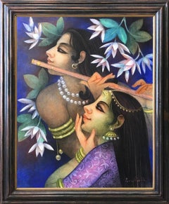 Jogal, Tempera on Canvas, Yellow, Red, Blue by Contemporary Artist "In Stock"