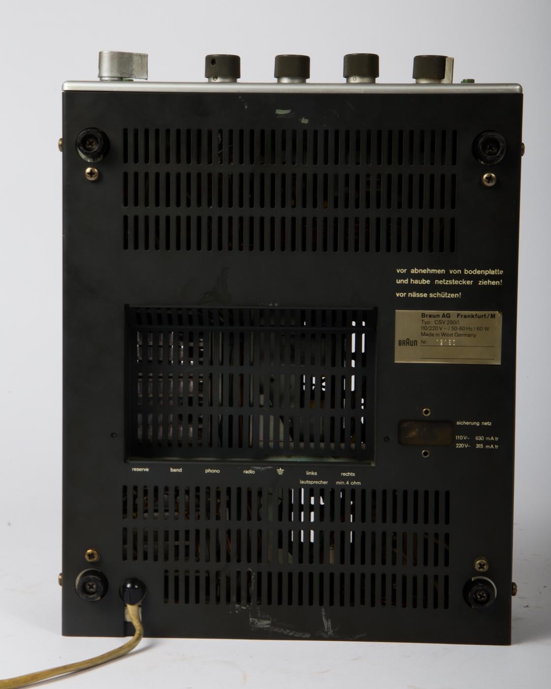 Mid-Century Modern Braun CSV-250 Amplifier Designed by Dieter Rams, 1960s