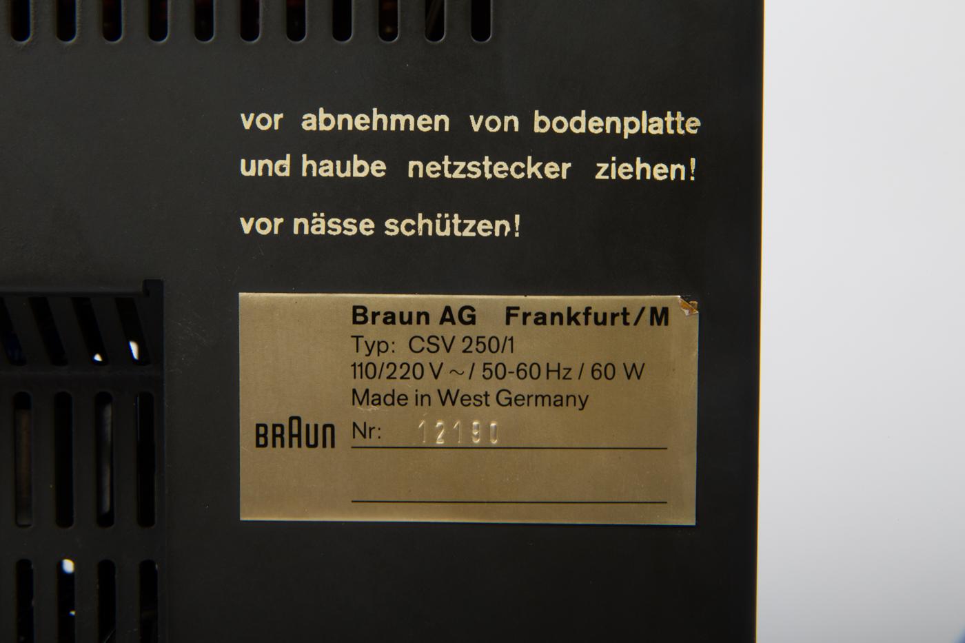 German Braun CSV-250 Amplifier Designed by Dieter Rams, 1960s