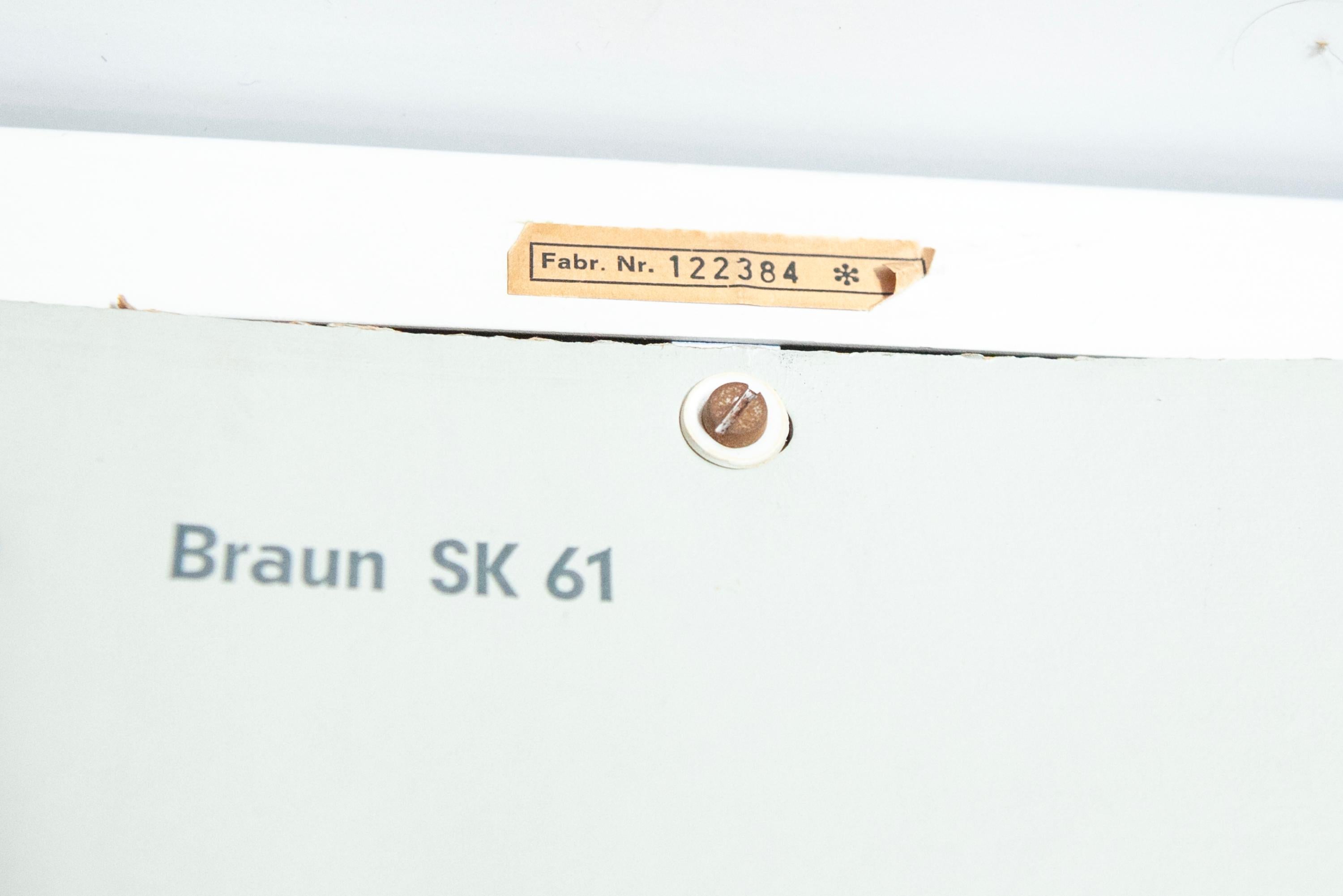 Braun SK 61 Phonosuper Radiogram by Dieter Rams & Hans Gugelot, Germany, c. 1962 For Sale 14