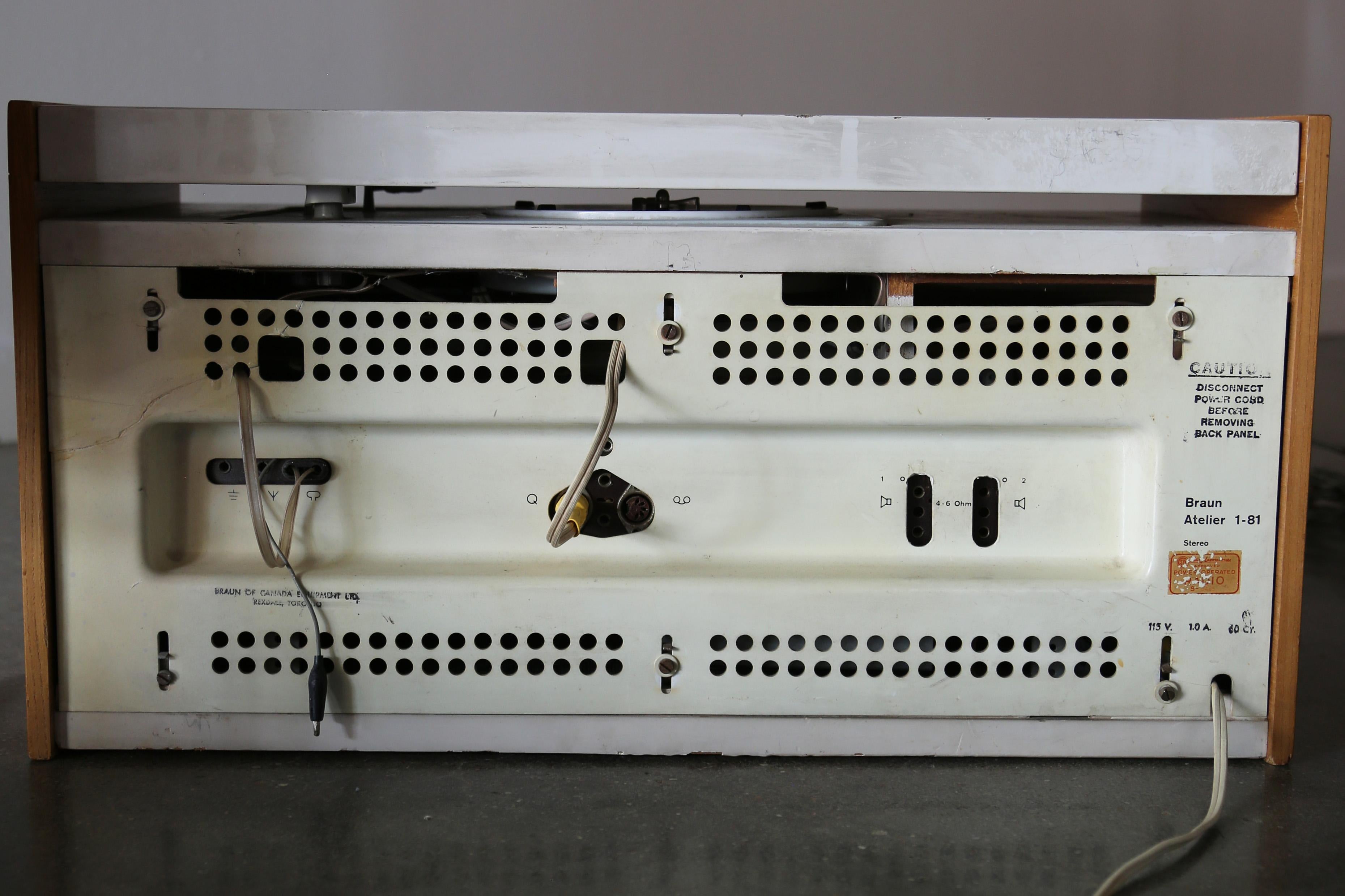 Braun Stereo Atelier 1-81 von Dieter Rams + Braun L2 Hängelampen, Paar 1958 SELTEN (Mitte des 20. Jahrhunderts) im Angebot