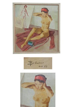 Bräuner, Öl auf Leinwand Signiert und datiert 53