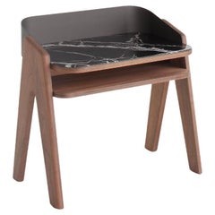 Bravero Walnut And Breccia Imperiale Glass Night Stand by Morica Design