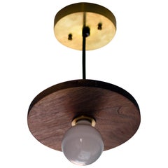 Brayden Circle Walnut and Brass Pendant Light