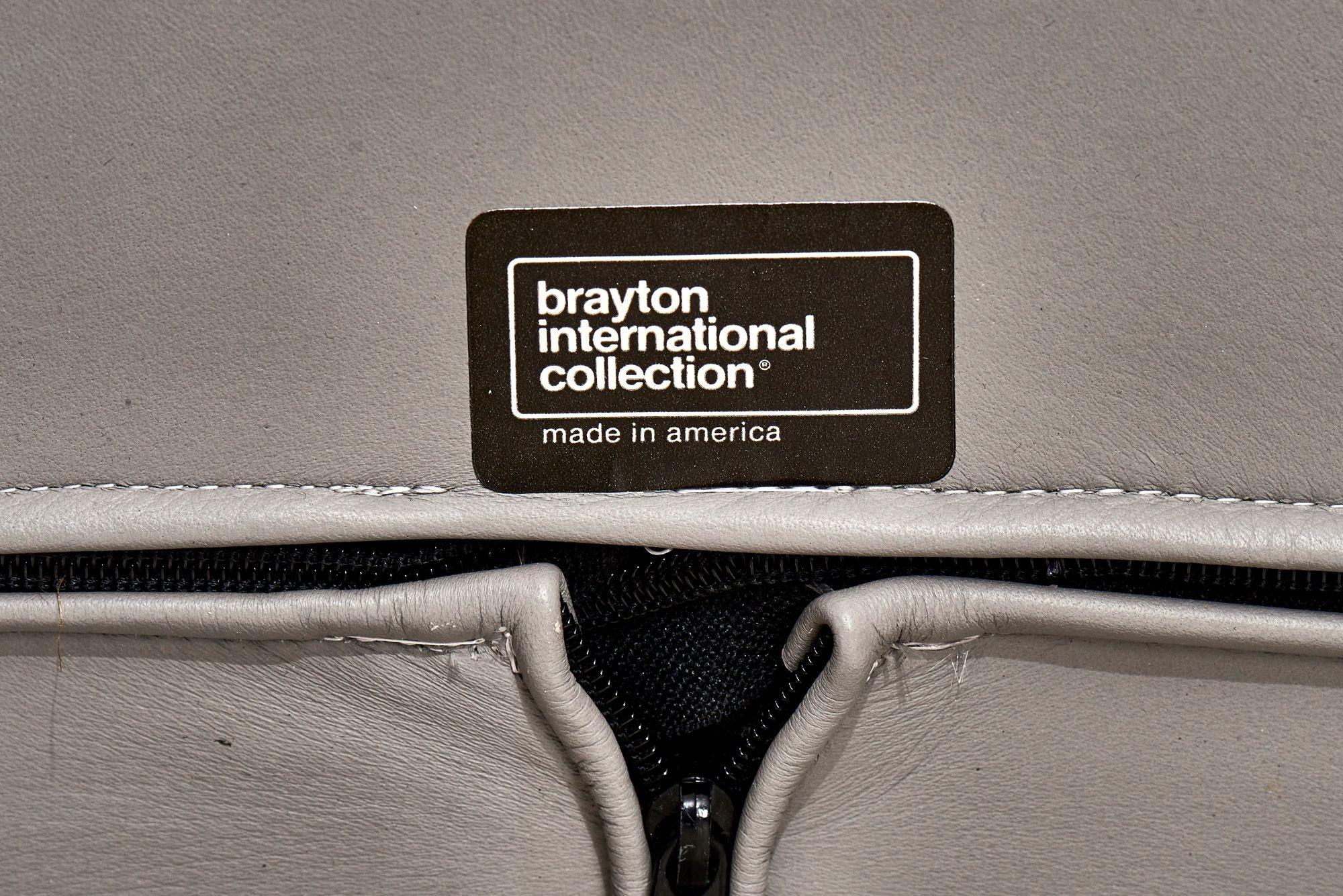 Fauteuils de salon en cuir gris Brayton International, 1980 en vente 4