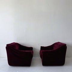 Brayton International Magenta Mohair Club Chairs, 1970s