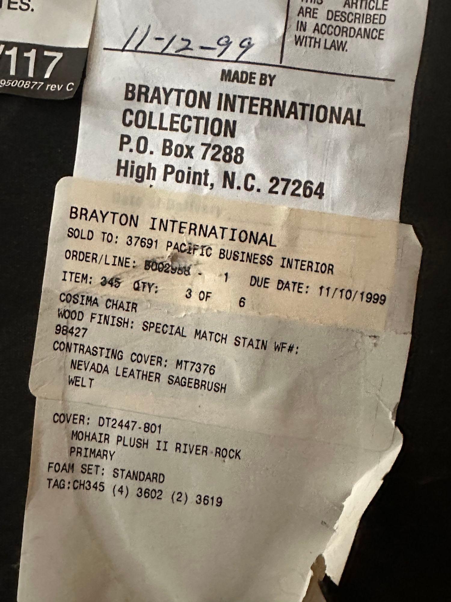Brayton International Mohair Club Chairs, 1999 For Sale 4