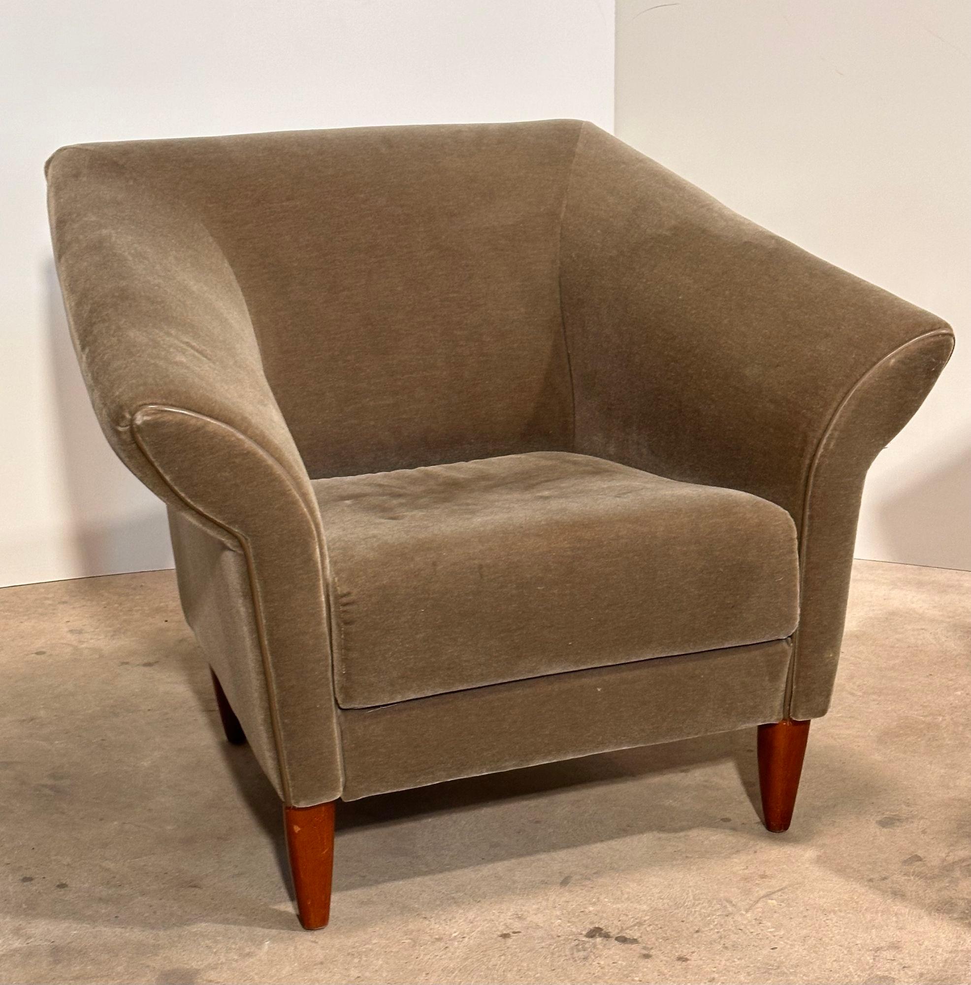 Brayton International Mohair Club Chairs, 1999 For Sale 1