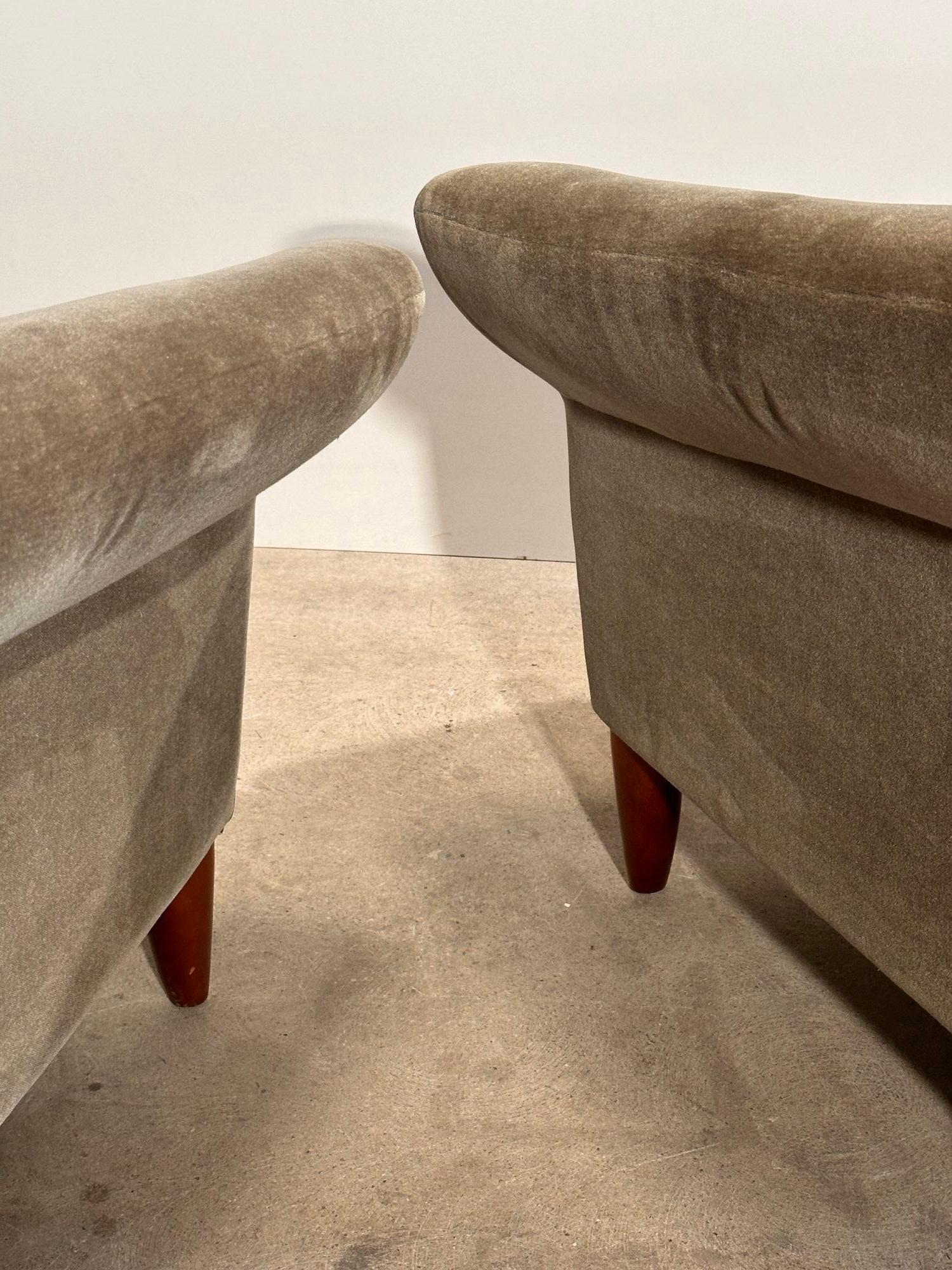 Brayton International Mohair Club Chairs, 1999 For Sale 2