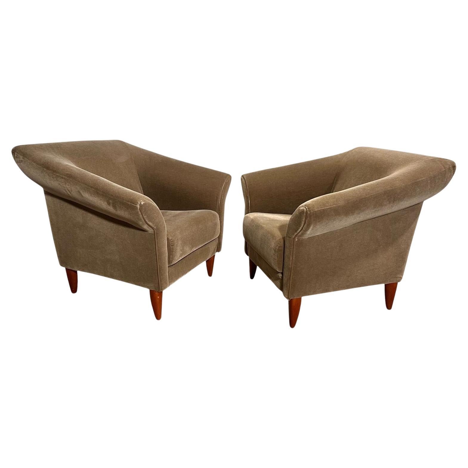 Brayton International Mohair Club Chairs, 1999