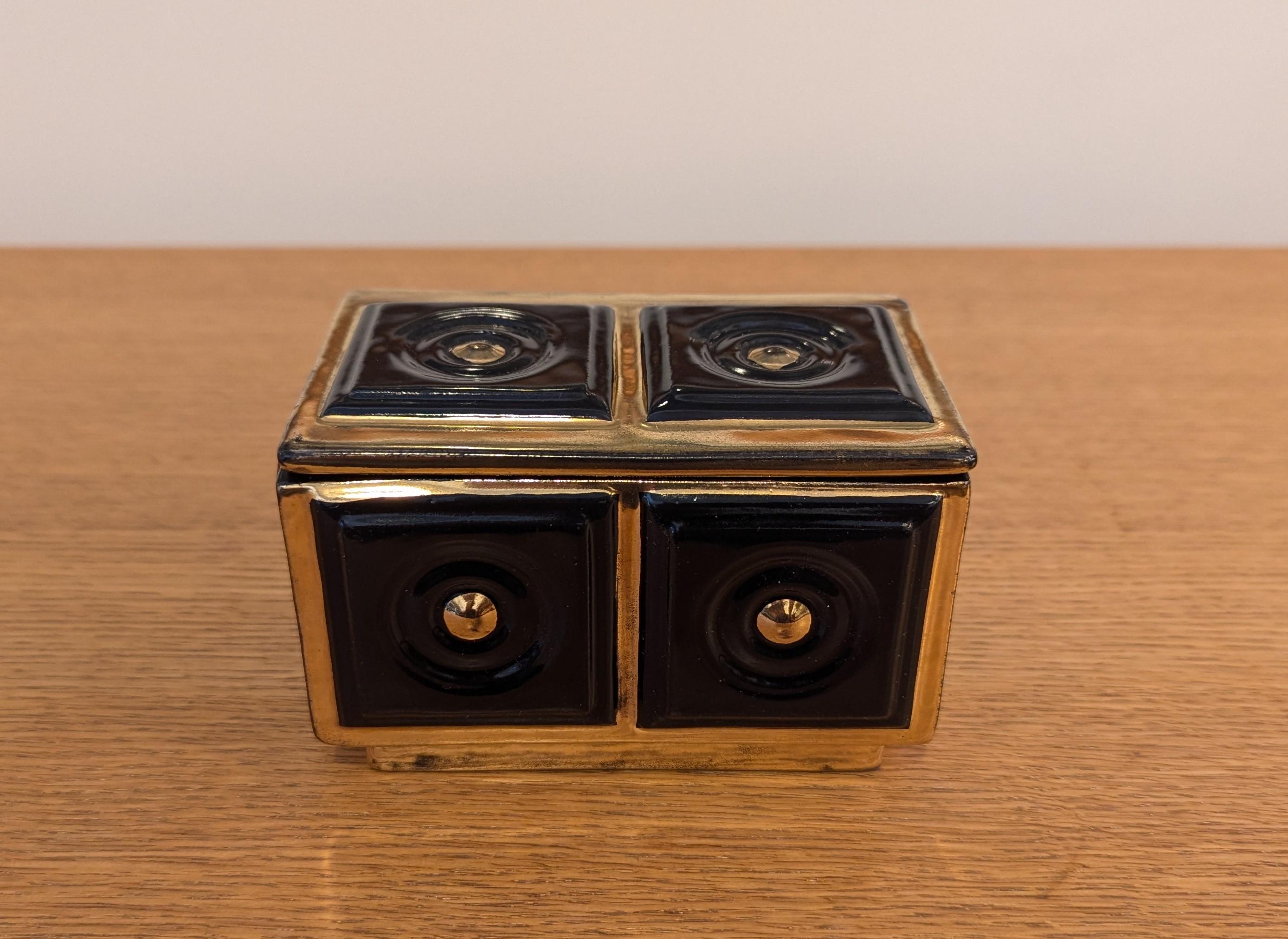 Caja de cerámica Brayton Mid Century Glaseado en venta