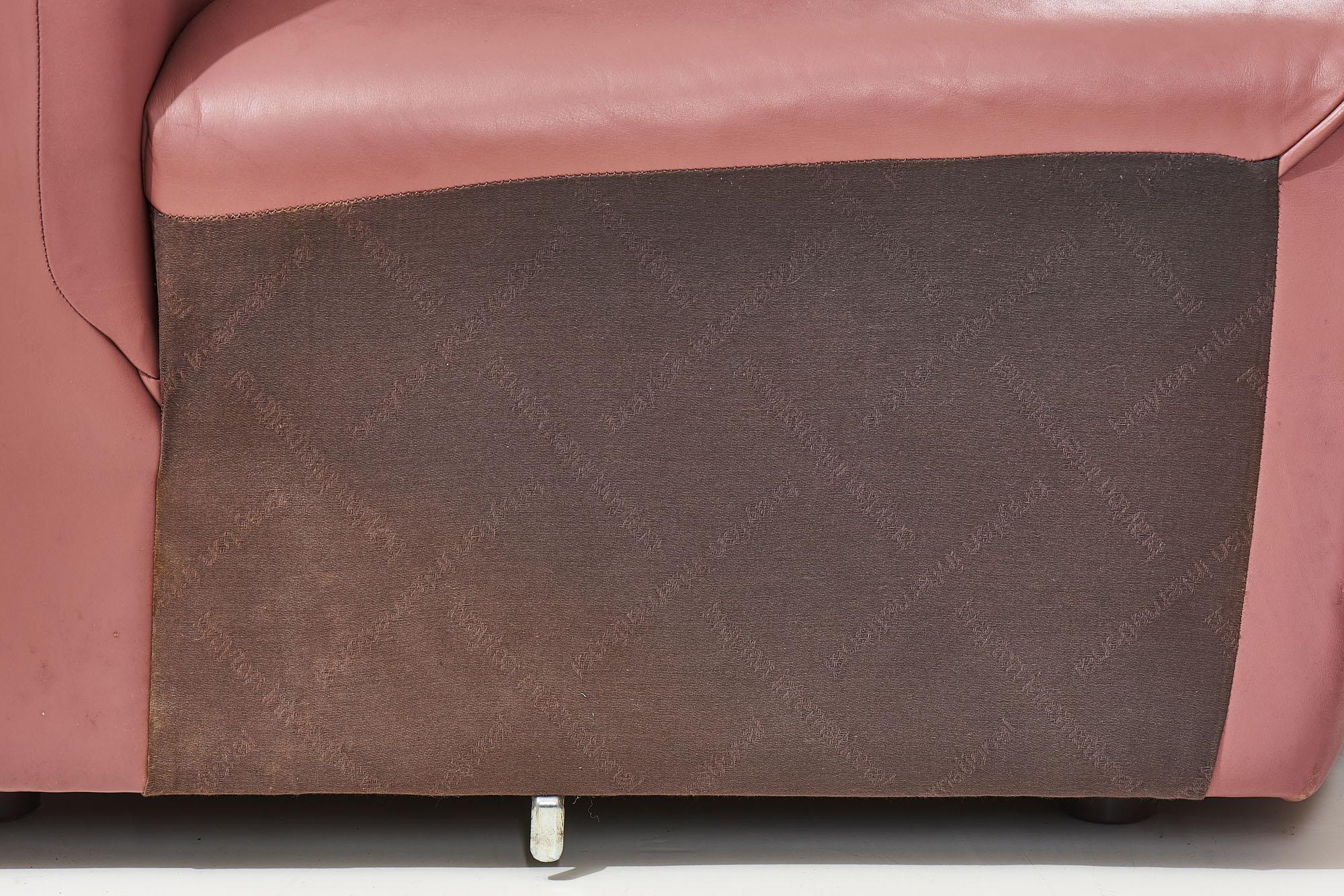 Brayton Pink Leather 8 Piece Modular Sofa, 1980 4