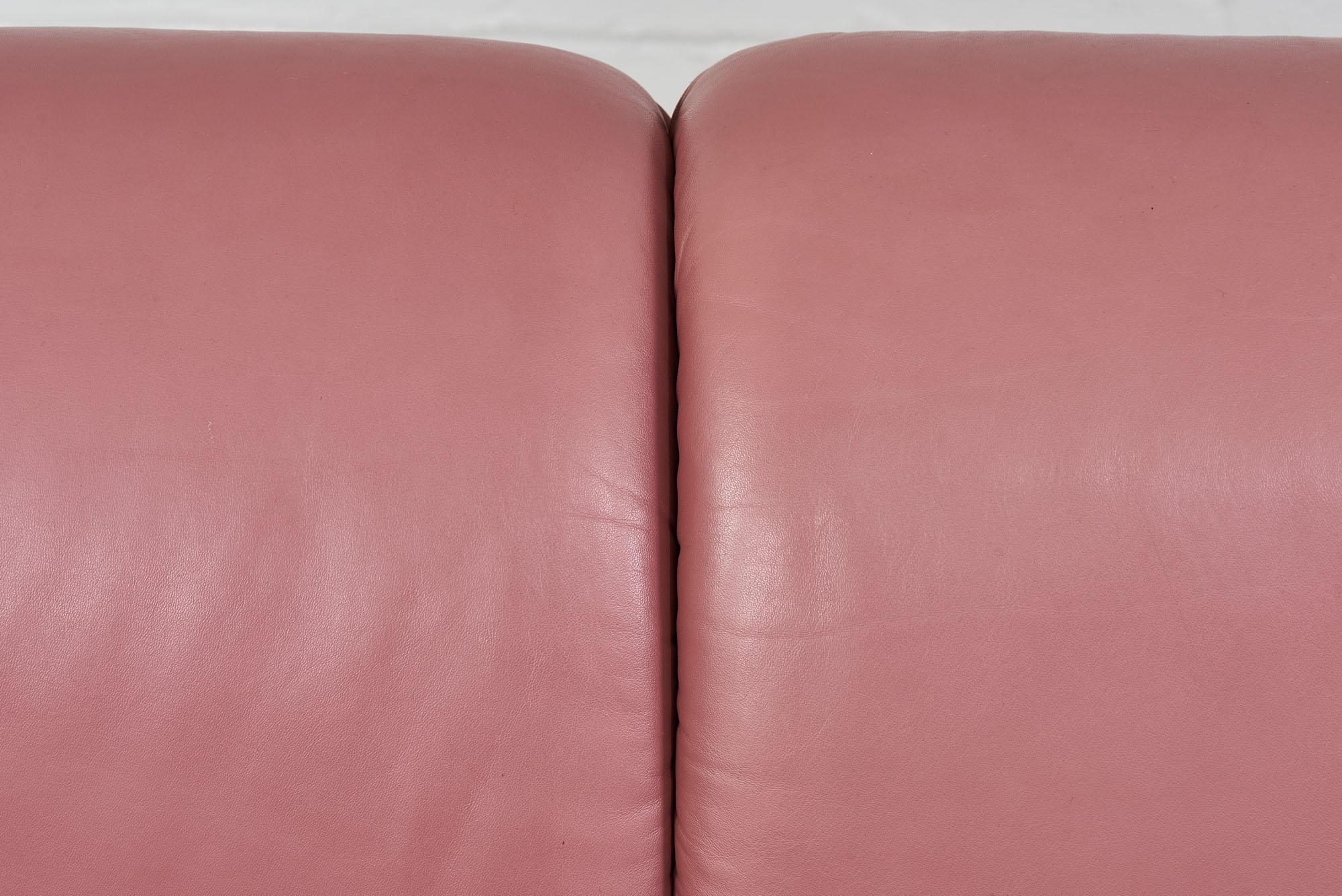 Brayton Pink Leather 8 Piece Modular Sofa, 1980 2