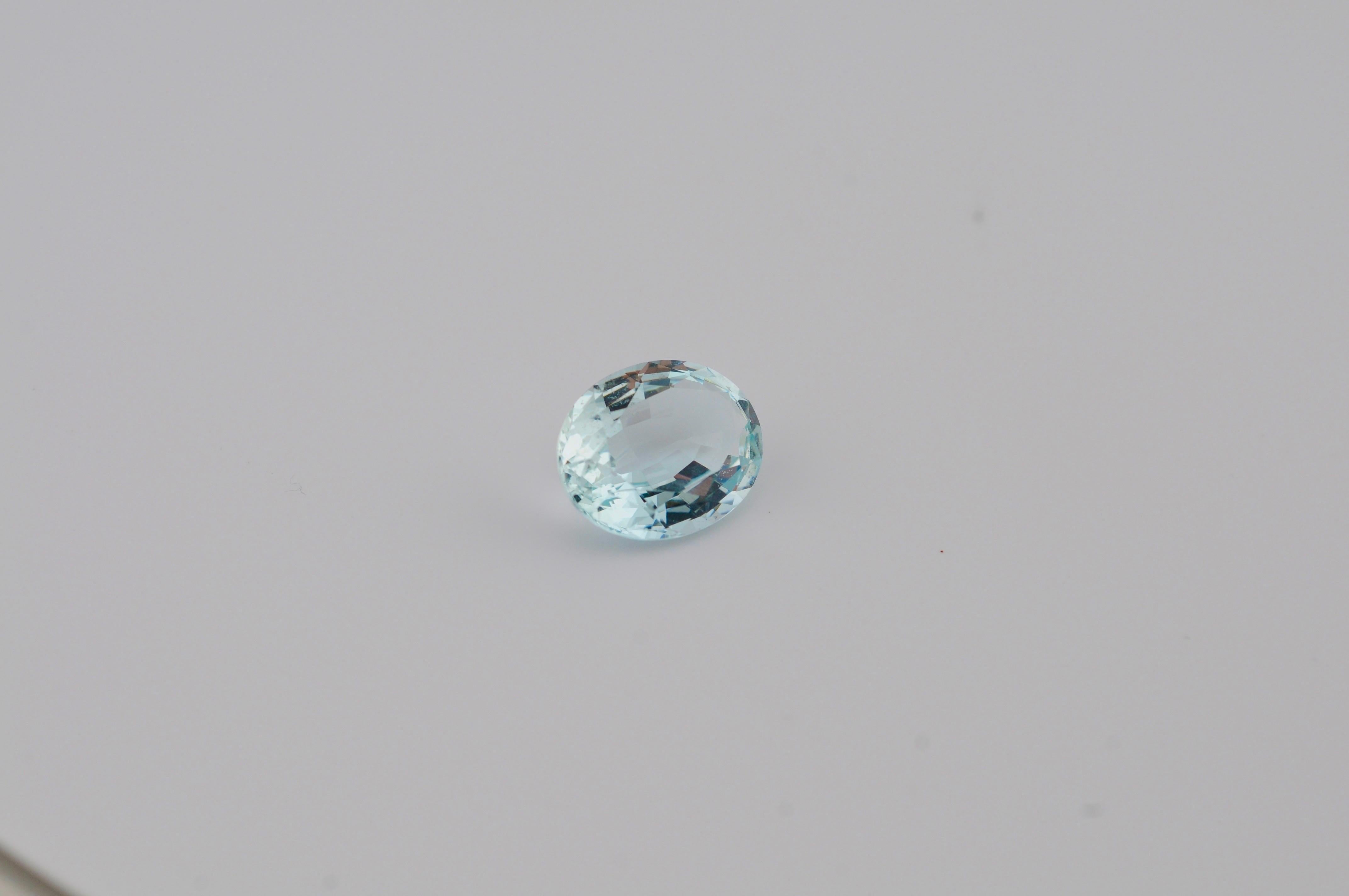 Brazil Aquamarine AAA quality – 3.45 ct In Good Condition For Sale In Berlin, BE