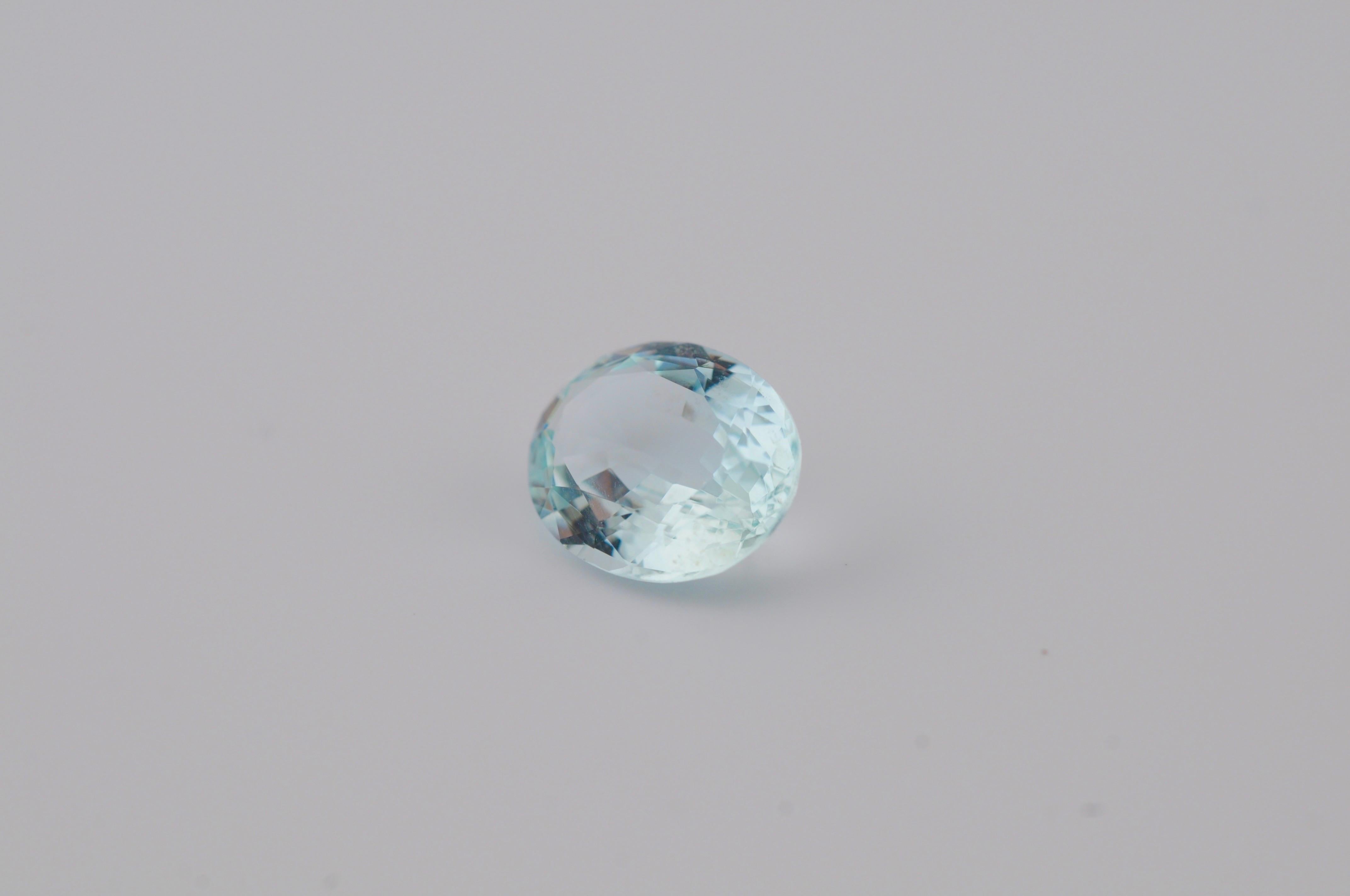 Women's or Men's Brazil Aquamarine AAA quality – 3.45 ct For Sale