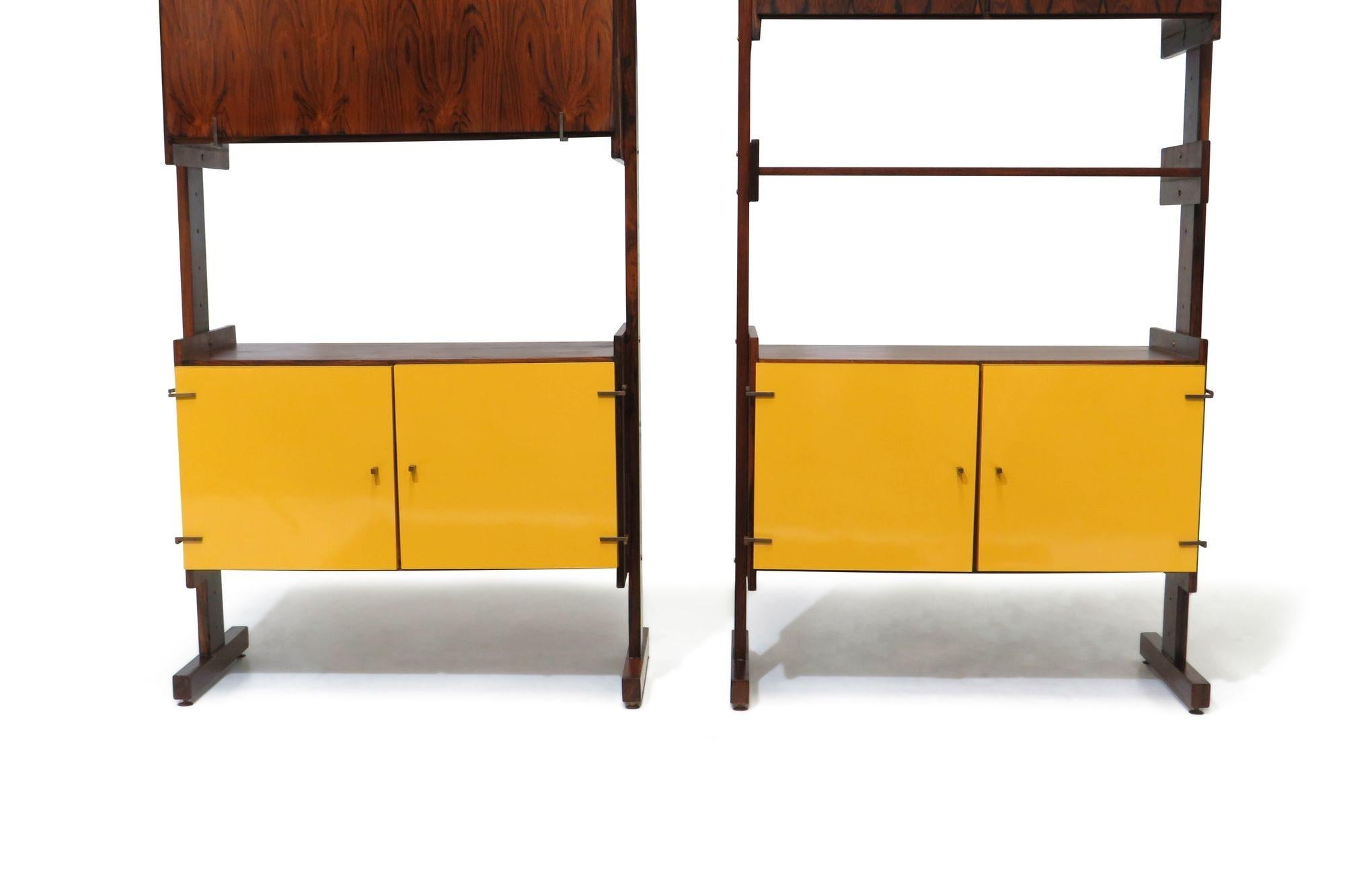 Brazilian Brazil Rosewood Room Divider Bookcase or Wall Unit in Yellow