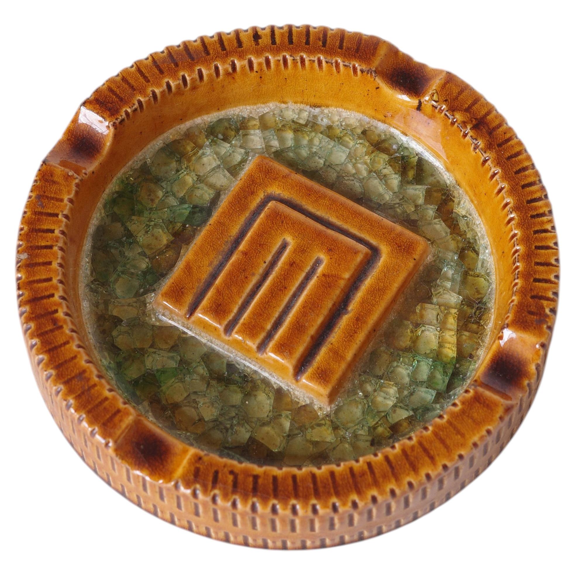 Brazilian 80's Ceramic Ashtray by Gresval For Sale