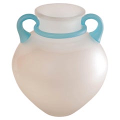 Brazilian 90's Frosted Glass Amphora by Glass Studio