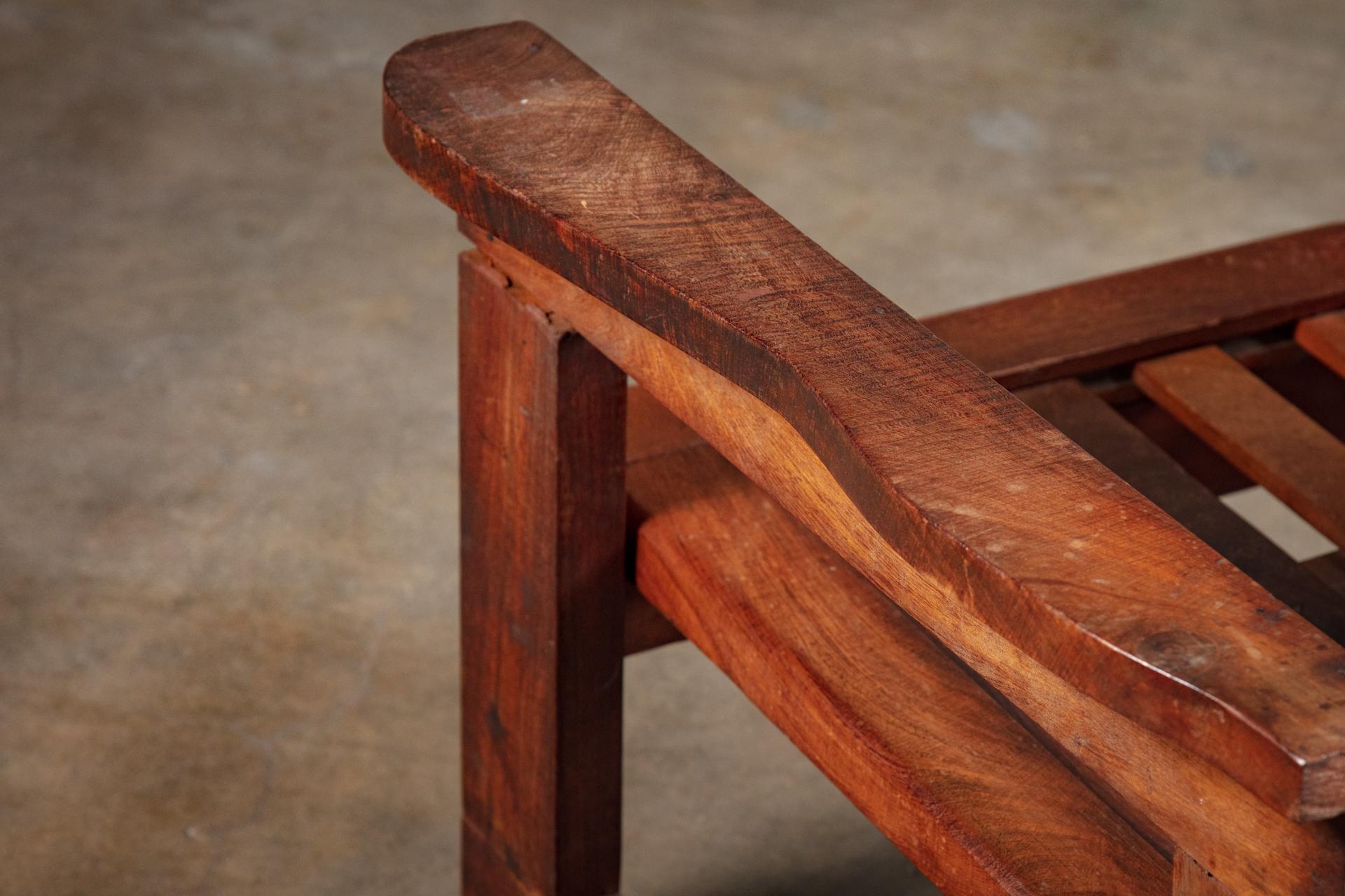 Rosewood Brazilian Adjustable Armchair For Sale