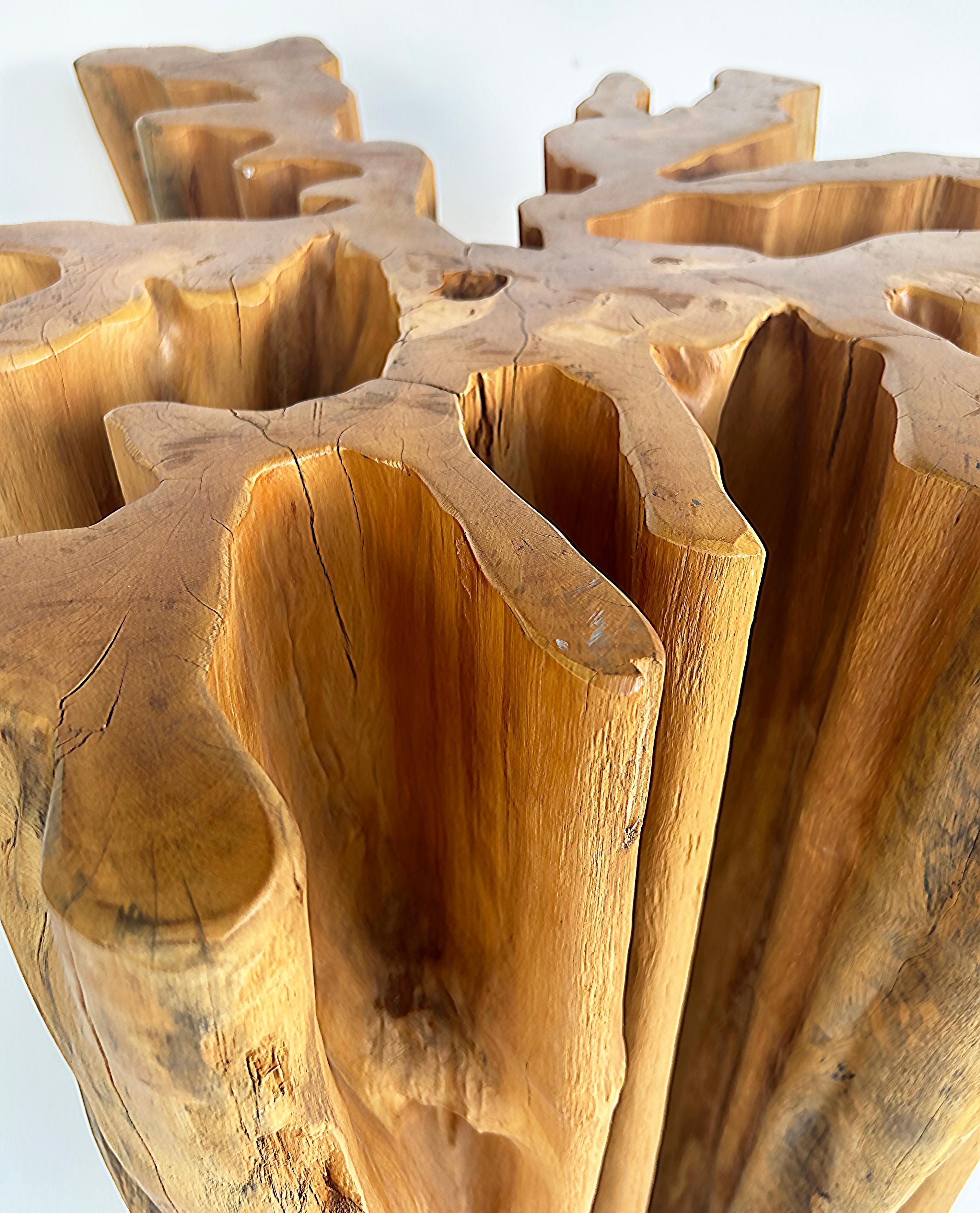 Contemporary Organic Modern Brazilian Amazonia Guaranta Dining Table Base, Reclaimed Wood  For Sale