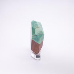 Brazilian Amazonite and Pink Shade Glass Fusion Sculpture on Acrylc Base