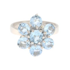 Brazilian Aquamarine 18 Karat White Gold Cocktail Ring